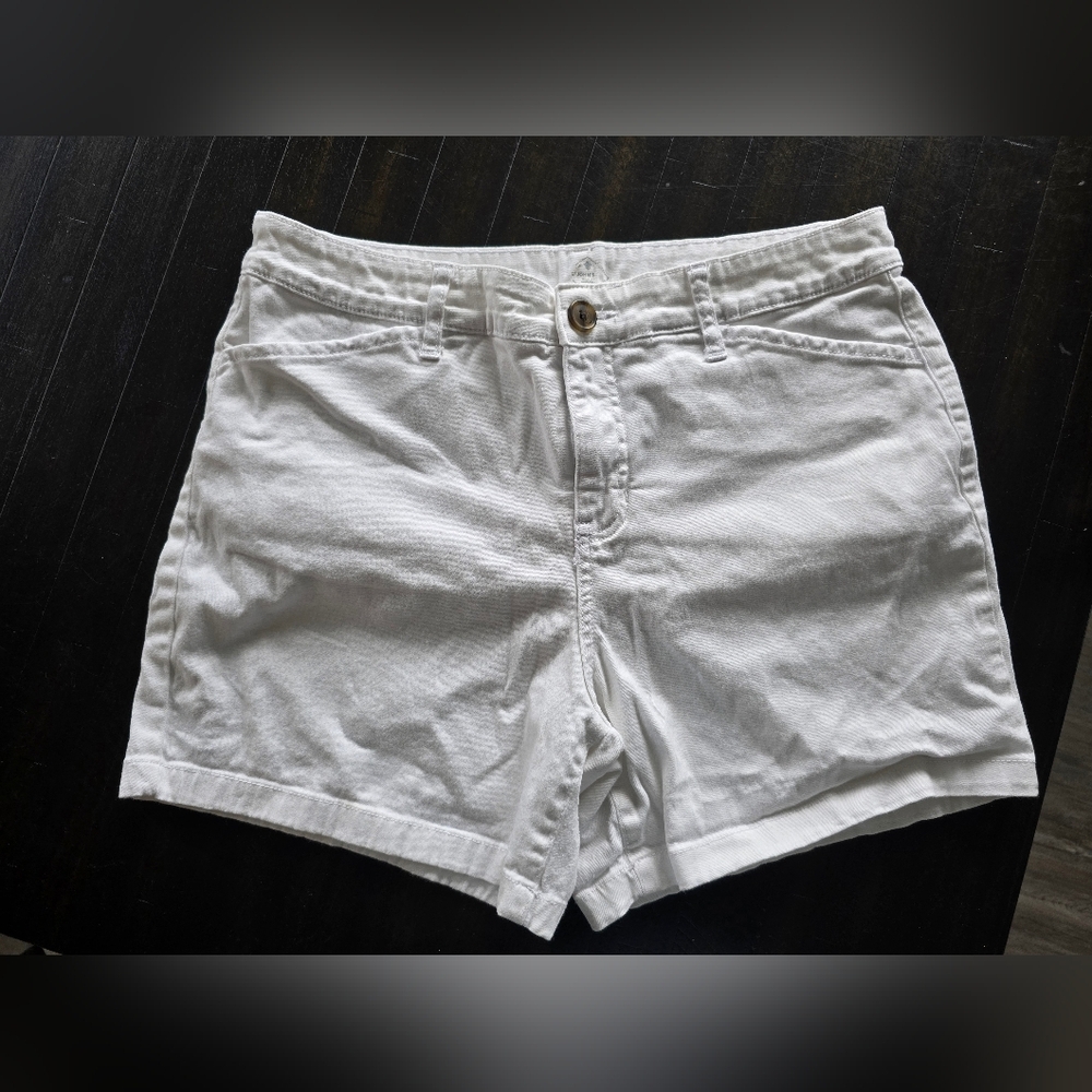 St. John's Bay White Jean Shorts Clean Hem